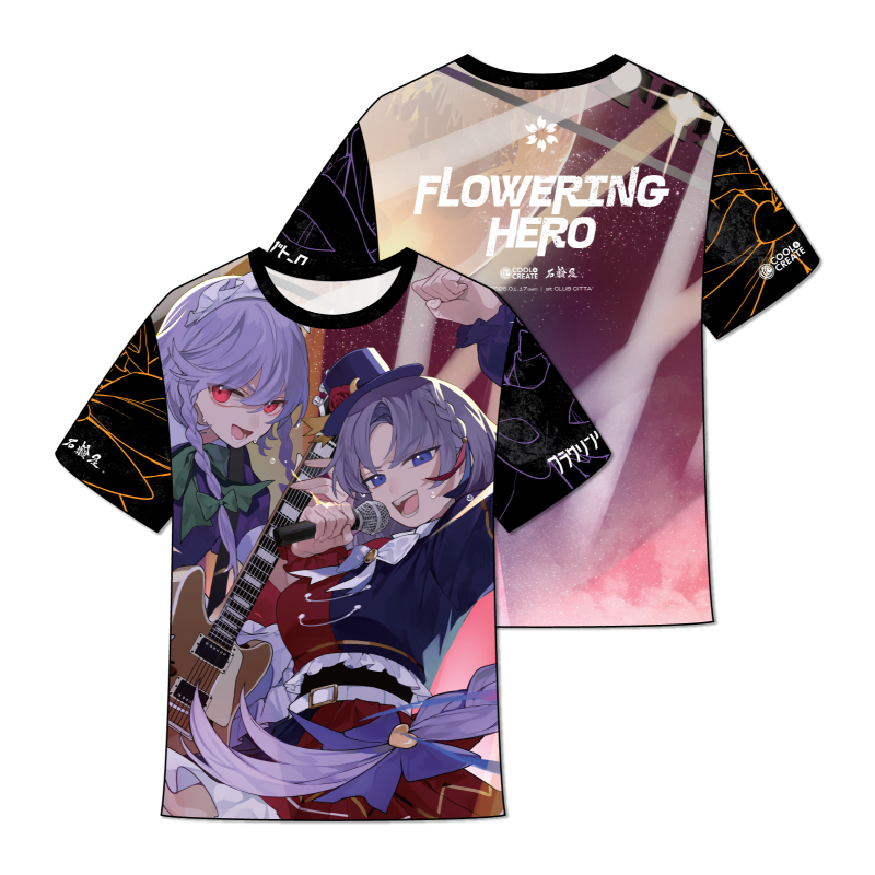 フラワリングヒーローフルグラTシャツ（XL）